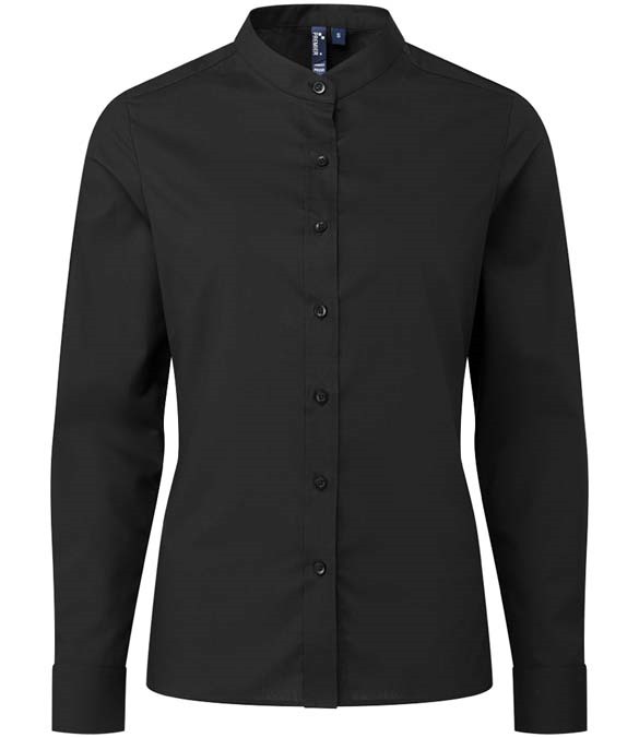 Premier Ladies Banded Collar Grandad Shirt